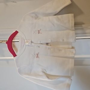 NWT Janie & Jack White 6-12 montha Baby Cardigan